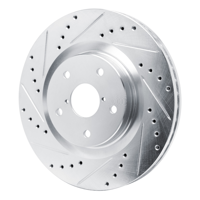 Picture of R1 2020-2025 Subaru WRX Front Left Drilled & Slotted Silver Brake Rotor