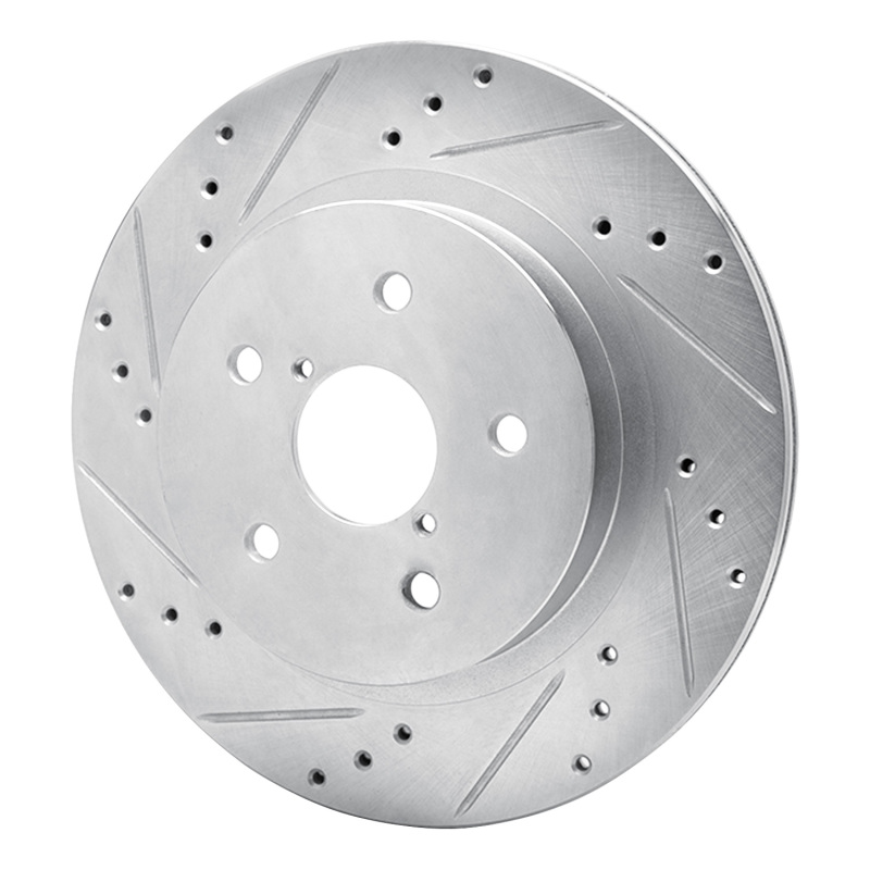 Picture of R1 2015-2025 Subaru Outback Rear Left Drilled & Slotted Silver Brake Rotor