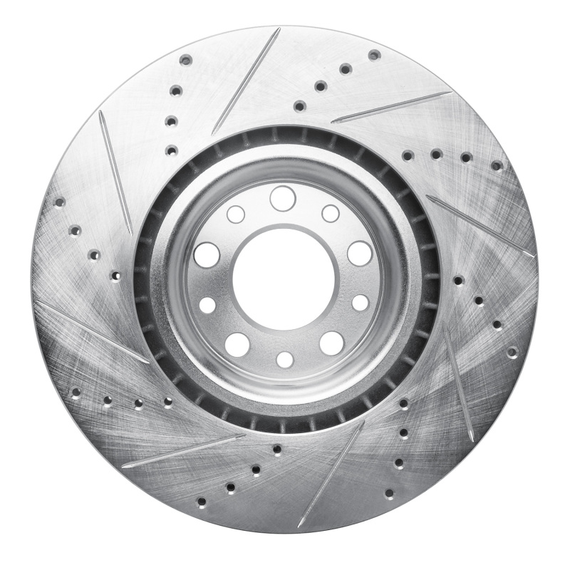 Picture of R1 2017-2025 Alfa Romeo Giulia Front Right Drilled & Slotted Silver Brake Rotor