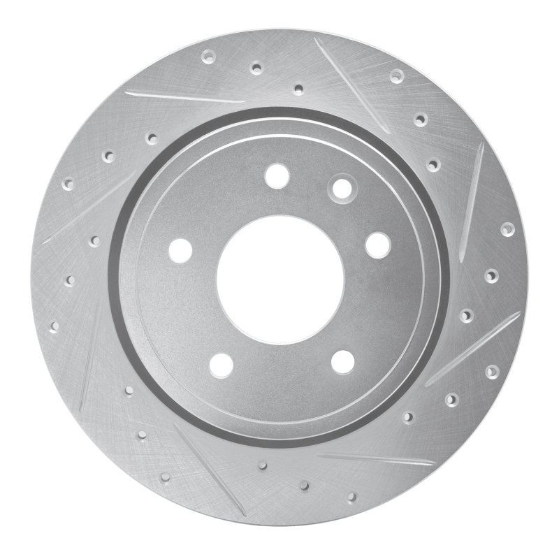 Picture of R1 1995-2006 Jaguar XJS Rear Right Drilled & Slotted Silver Brake Rotor
