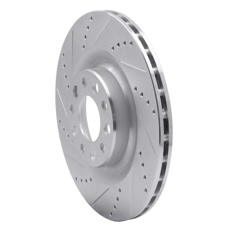 Picture of R1 2017-2025 Alfa Romeo Stelvio Rear Left Drilled & Slotted Silver Brake Rotor