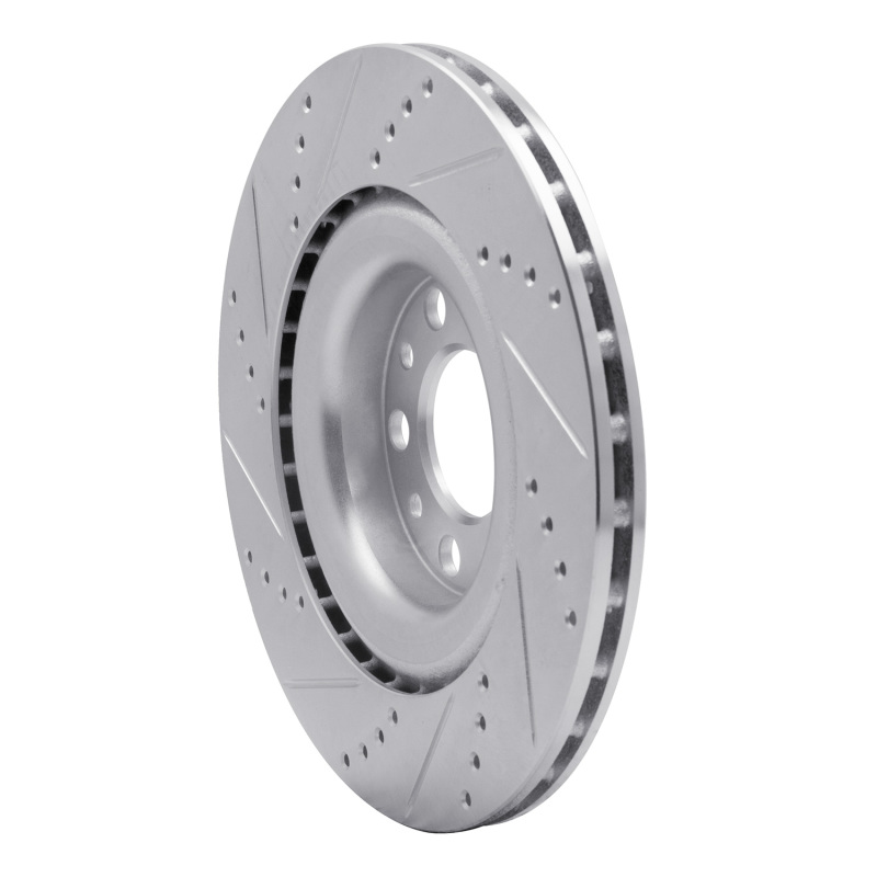 Picture of R1 2017-2025 Alfa Romeo Stelvio Rear Right Drilled & Slotted Silver Brake Rotor