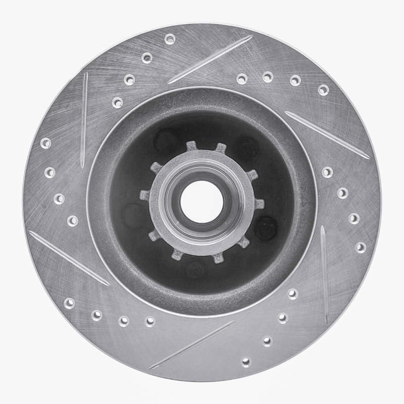 Picture of R1 1973-1989 Chrysler CORDOBA Front Right Drilled & Slotted Silver Brake Rotor