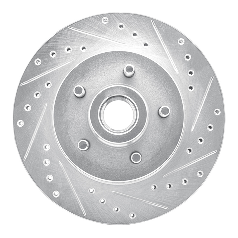 Picture of R1 1987-1990 Dodge Dakota RWD Front Right Drilled & Slotted Silver Brake Rotor