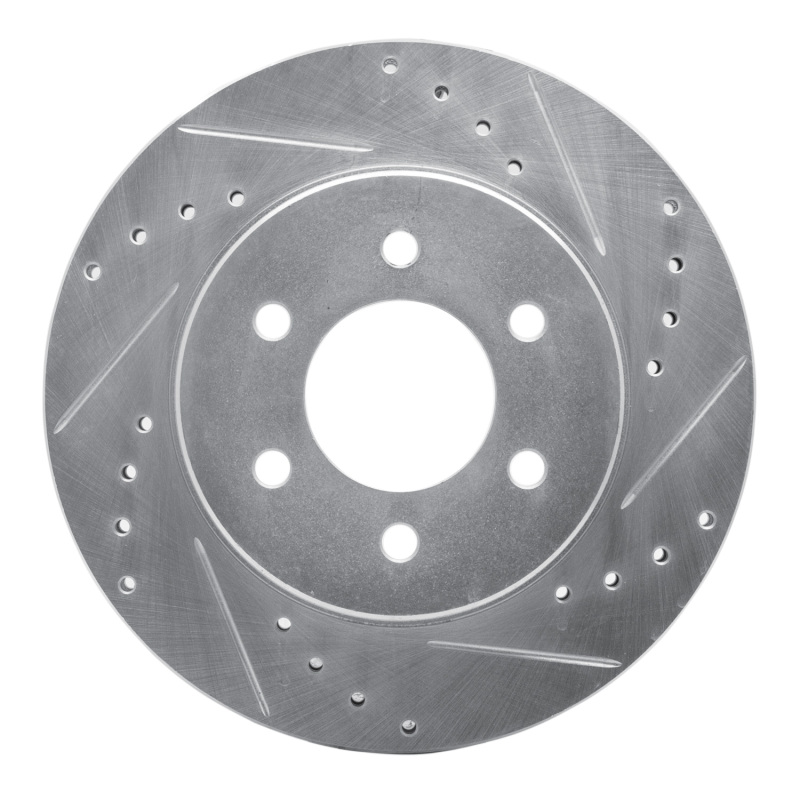 Picture of R1 1991-1996 Dodge Dakota 4WD Front Right Drilled & Slotted Silver Brake Rotor