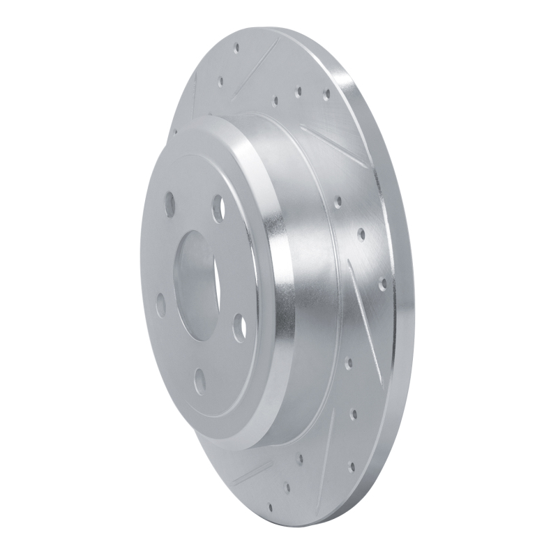 Picture of R1 2011-2022 Dodge Durango Rear Left Drilled & Slotted Silver Brake Rotor