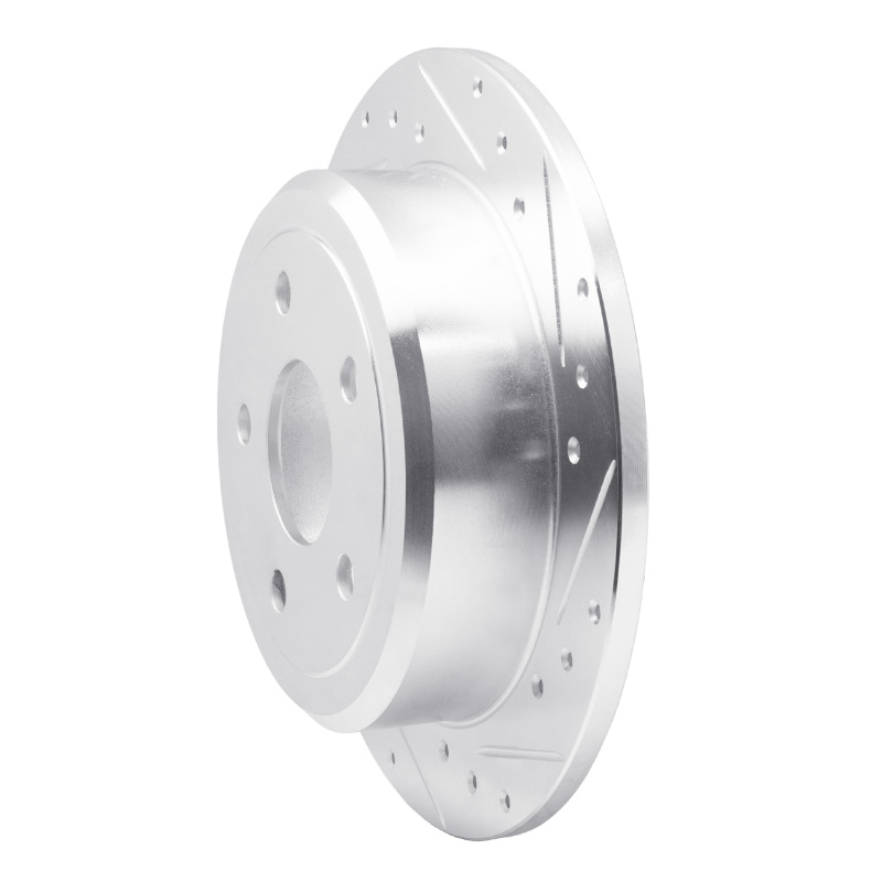 Picture of R1 2007-2018 Jeep Wrangler Rear Right Drilled & Slotted Silver Brake Rotor