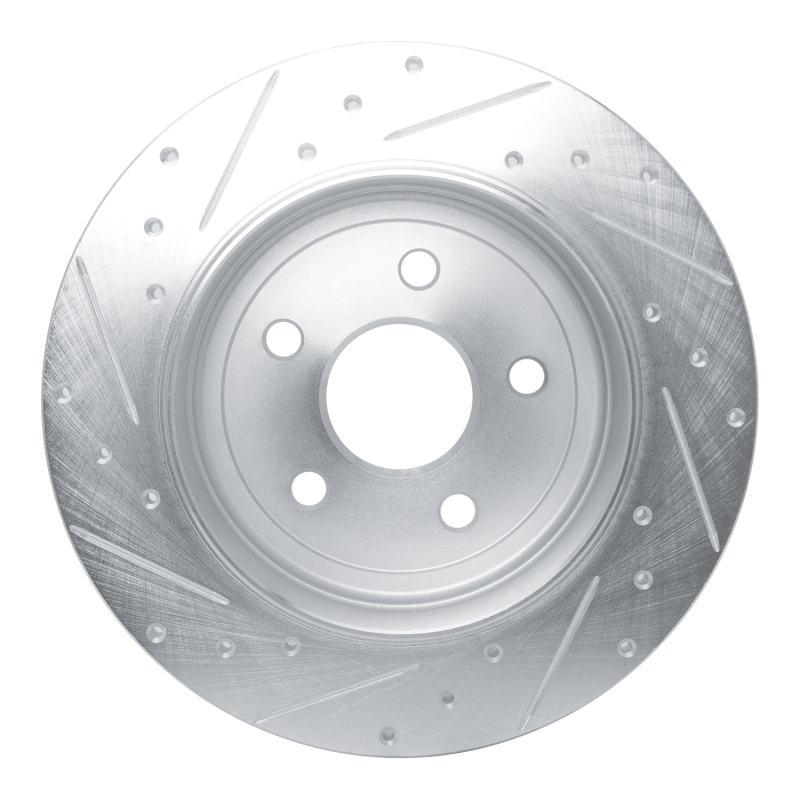 Picture of R1 2011-2022 Dodge Durango Rear Right Drilled & Slotted Silver Brake Rotor