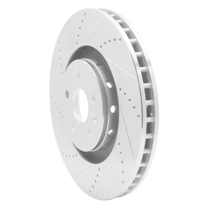Picture of R1 2009-2015 Cadillac CTS Front Left Drilled & Slotted Silver Brake Rotor