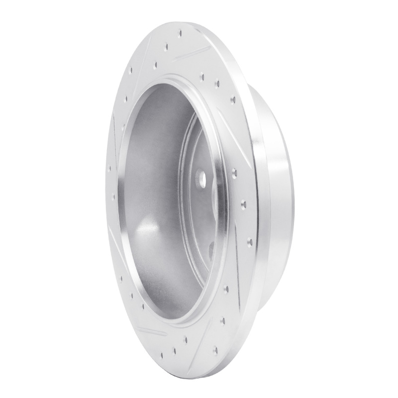 Picture of R1 2007-2018 Jeep Wrangler Rear Right Drilled & Slotted Silver Brake Rotor