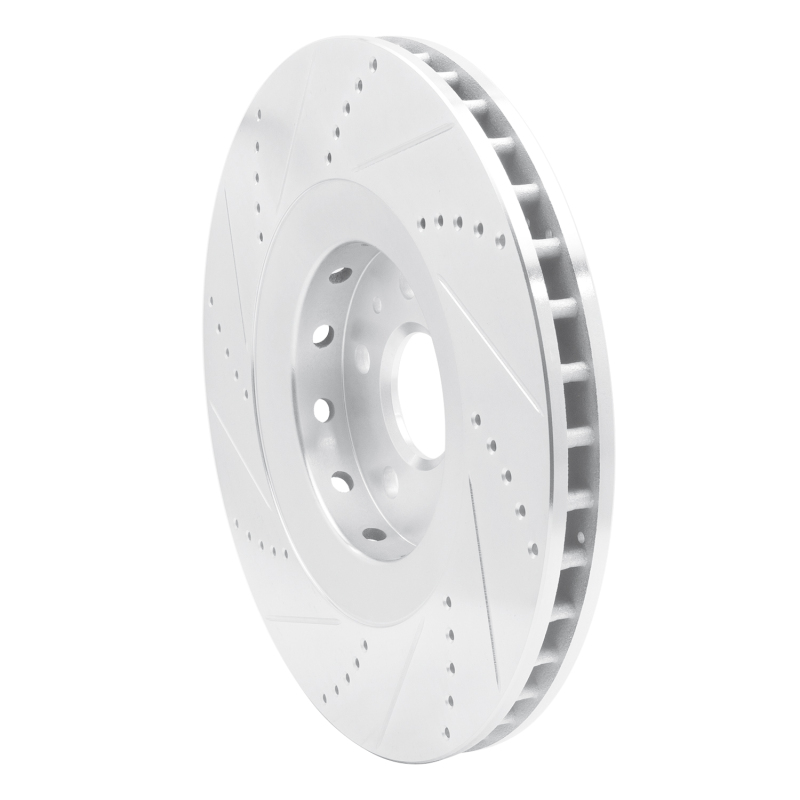 Picture of R1 2009-2015 Cadillac CTS Front Right Drilled & Slotted Silver Brake Rotor