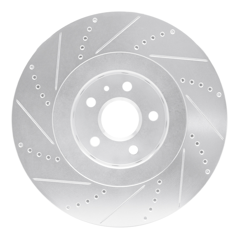 Picture of R1 2009-2015 Cadillac CTS Front Right Drilled & Slotted Silver Brake Rotor