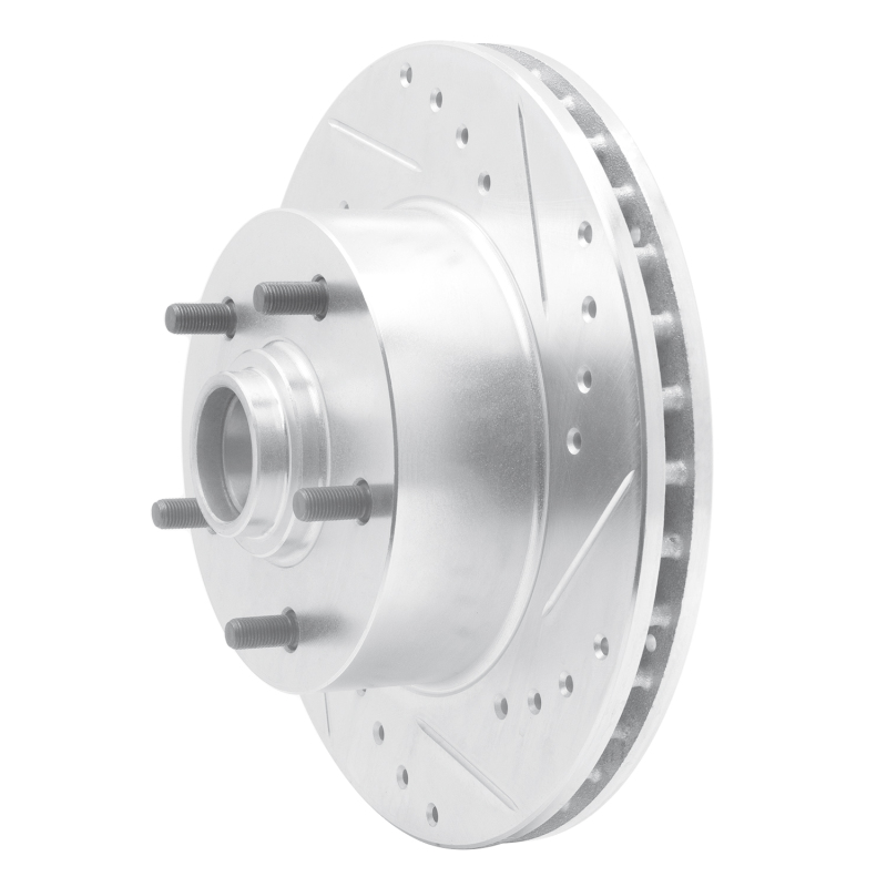Picture of R1 1967-1974 Buick GS 400 Front Right Drilled & Slotted Silver Brake Rotor