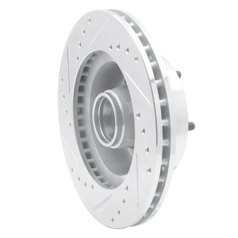Picture of R1 1967-1974 Buick GS 400 Front Right Drilled & Slotted Silver Brake Rotor
