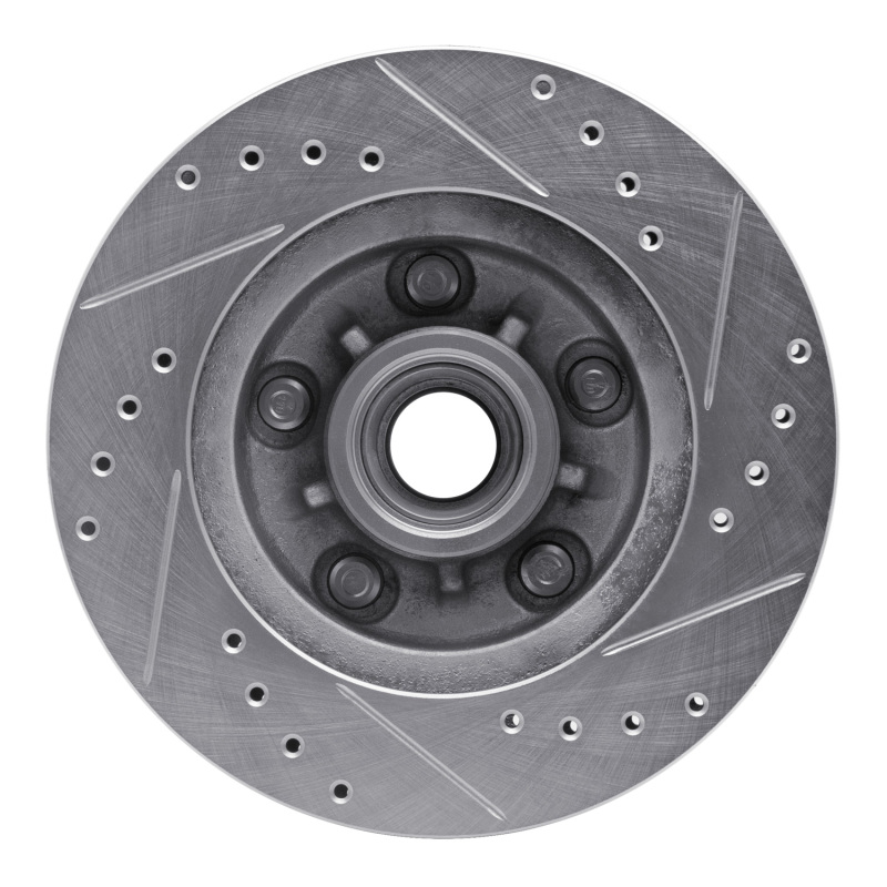 Picture of R1 1978-1990 Buick Skylark Front Left Drilled & Slotted Silver Brake Rotor