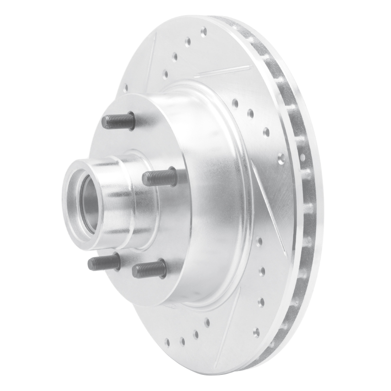 Picture of R1 1970-1981 Buick Estate Wagon Front Left Drilled & Slotted Silver Brake Rotor