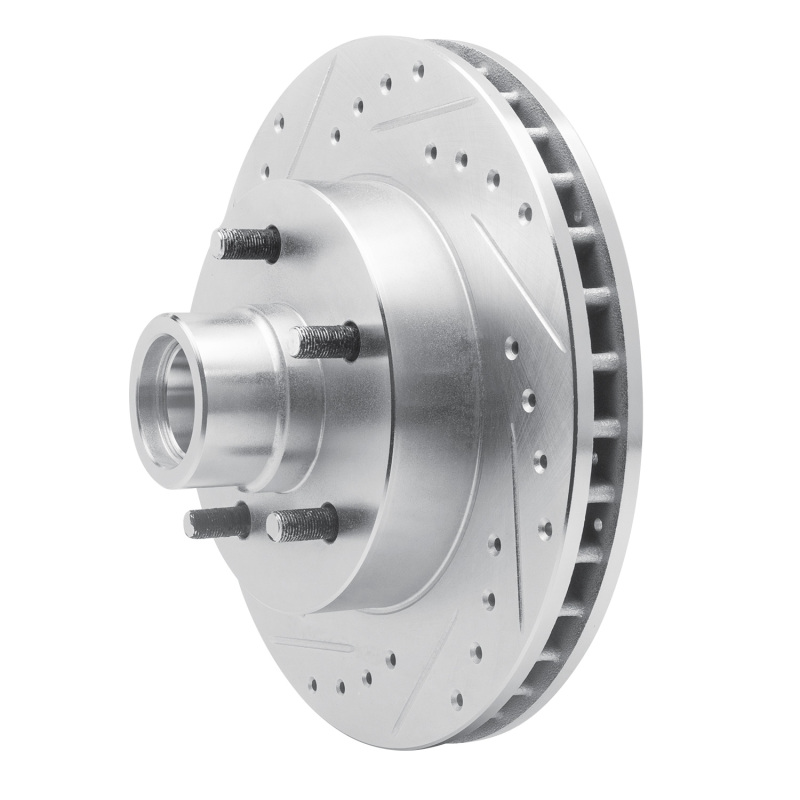 Picture of R1 1969-1996 Buick Riviera Front Left Drilled & Slotted Silver Brake Rotor