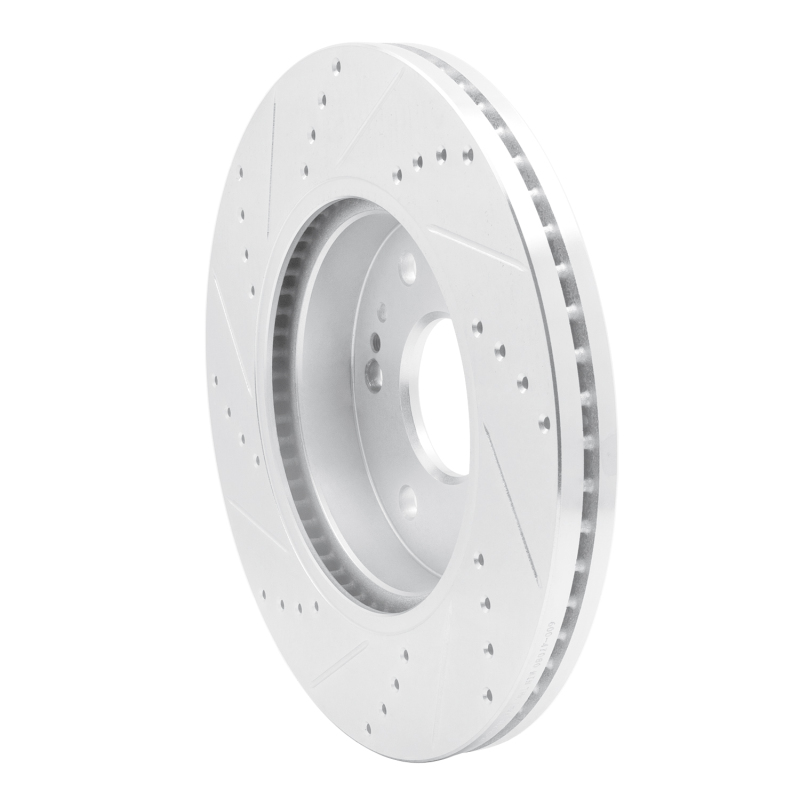 Picture of R1 2019-2026 Cadillac Vistiq Front Right Drilled & Slotted Silver Brake Rotor