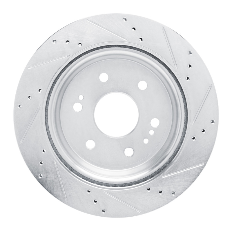 Picture of R1 2019-2025 Cadillac Escalade ESV Rear Left Drilled & Slotted Silver Brake Rotor