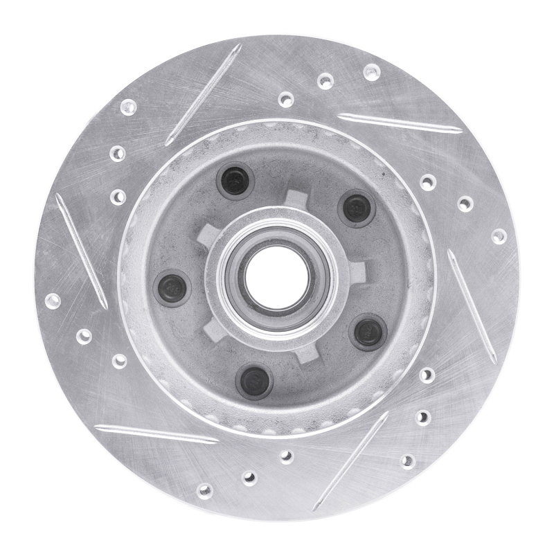 Picture of R1 1982-1995 Buick Regal Front Right Drilled & Slotted Silver Brake Rotor