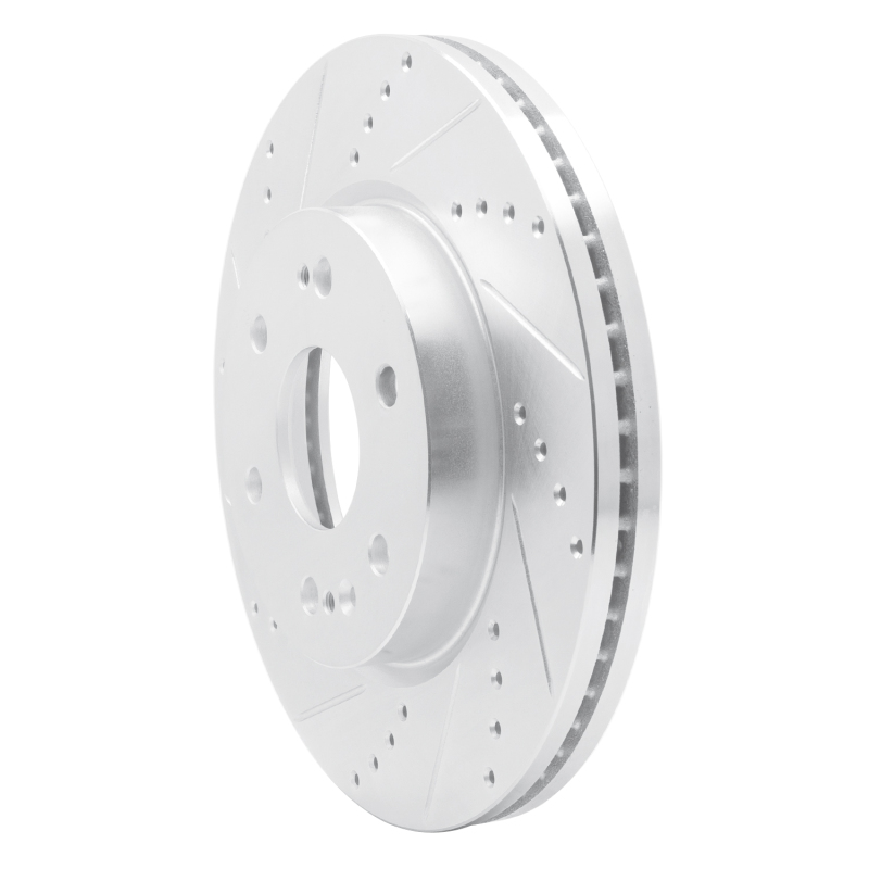 Picture of R1 2019-2026 Cadillac Vistiq Front Left Drilled & Slotted Silver Brake Rotor