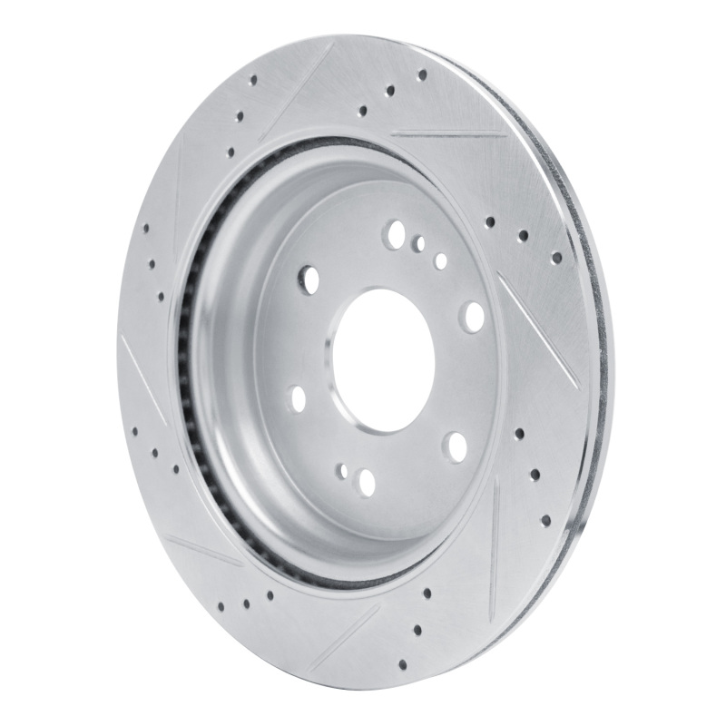 Picture of R1 2019-2025 Cadillac Escalade ESV Rear Right Drilled & Slotted Silver Brake Rotor