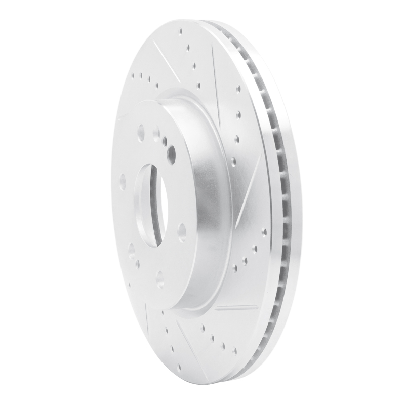 Picture of R1 2019-2026 Cadillac Vistiq Front Right Drilled & Slotted Silver Brake Rotor