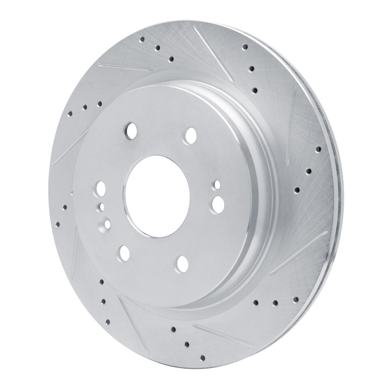Picture of R1 2019-2025 Cadillac Escalade ESV Rear Right Drilled & Slotted Silver Brake Rotor