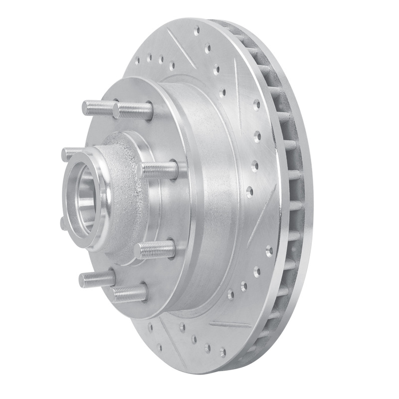 Picture of R1 1988-1996 Chevrolet C3500 Front Right Drilled & Slotted Silver Brake Rotor