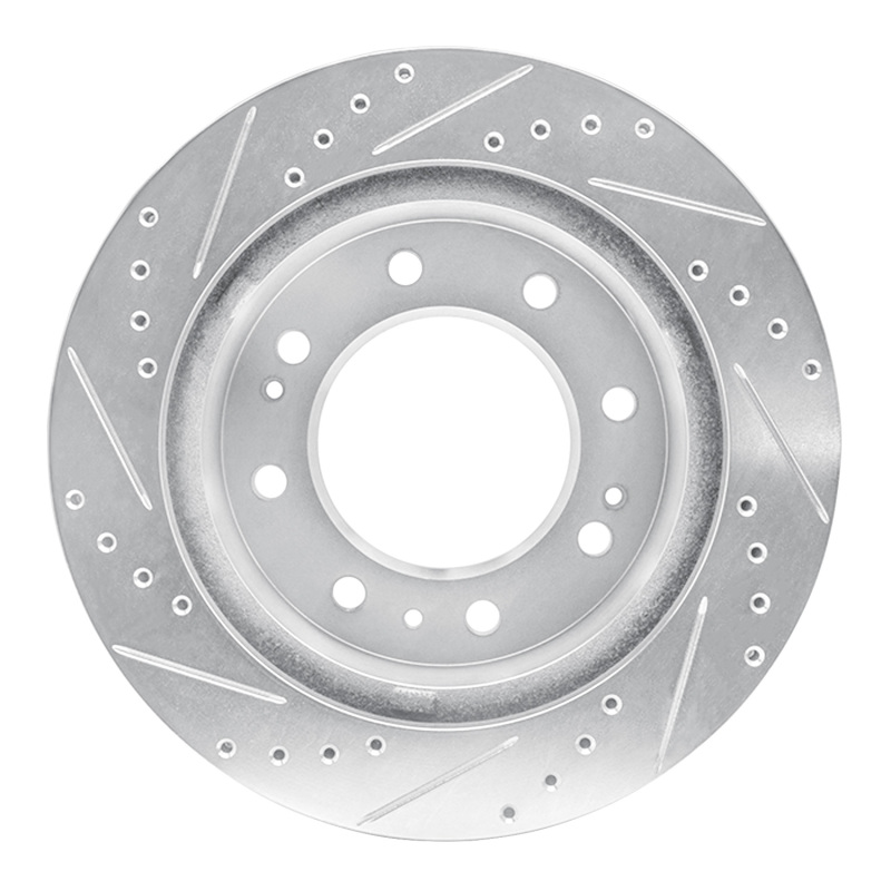 Picture of R1 2011-2025 Chevrolet Silverado 3500 HD Front Right Drilled & Slotted Silver Brake Rotor