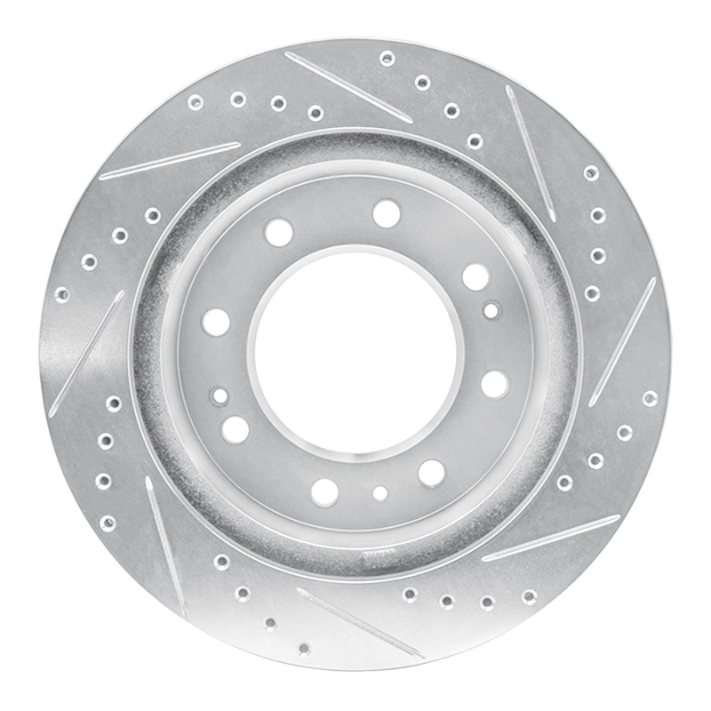 Picture of R1 2011-2025 Chevy Silverado 2500 HD/2500 HD Classic Front Left Drilled & Slotted Silver Brake Rotor