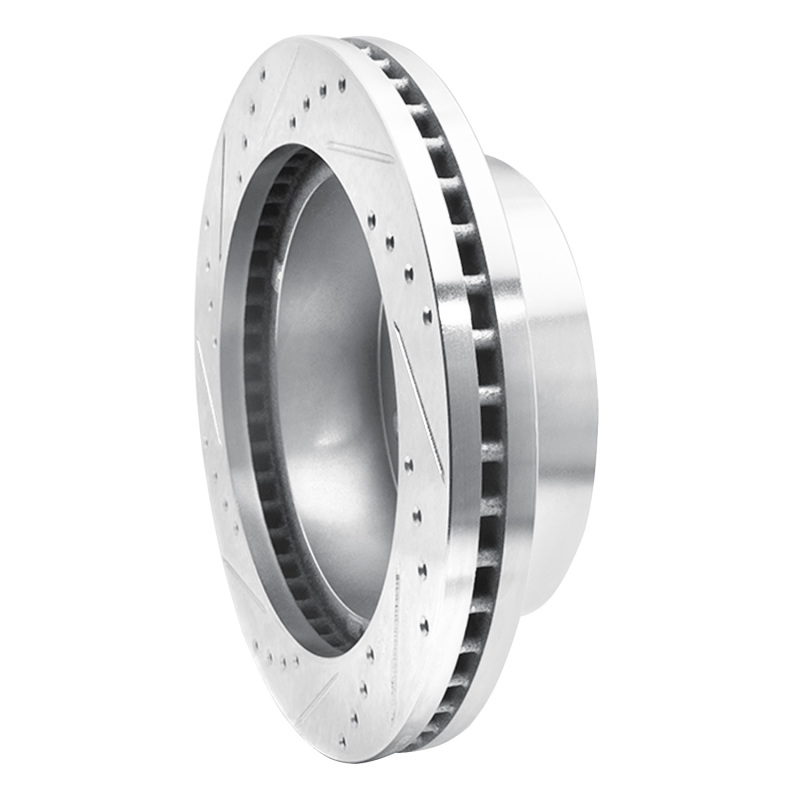 Picture of R1 2011-2025 Chevrolet Silverado 3500 HD Front Right Drilled & Slotted Silver Brake Rotor