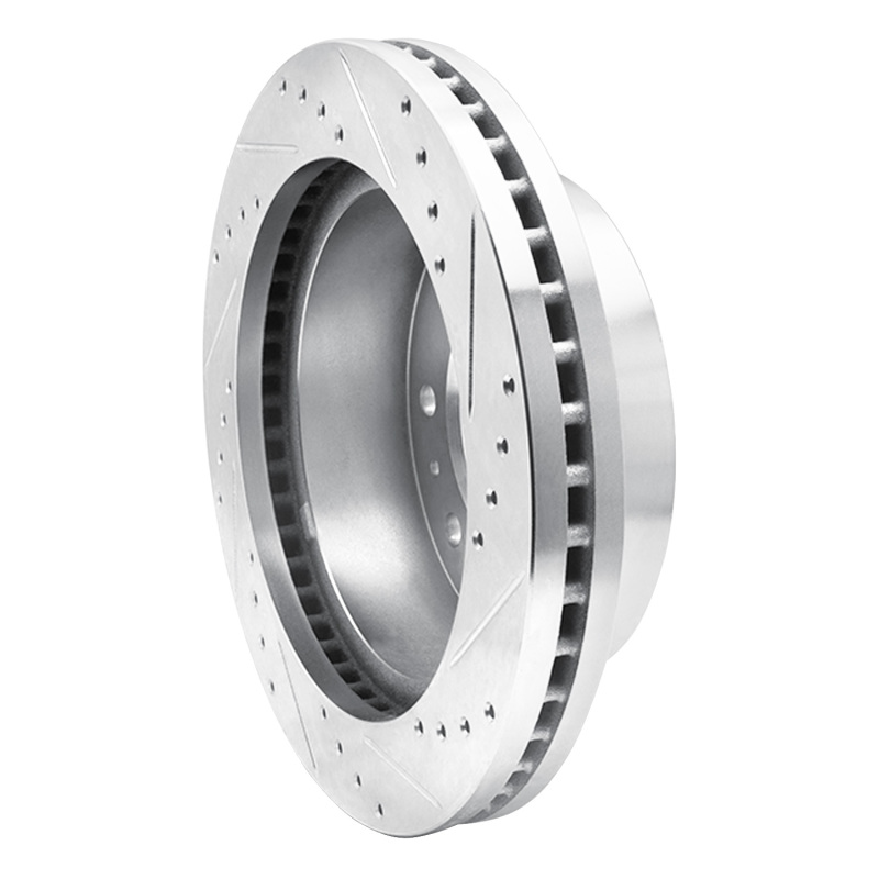 Picture of R1 2011-2025 Chevy Silverado 2500 HD/2500 HD Classic Front Left Drilled & Slotted Silver Brake Rotor
