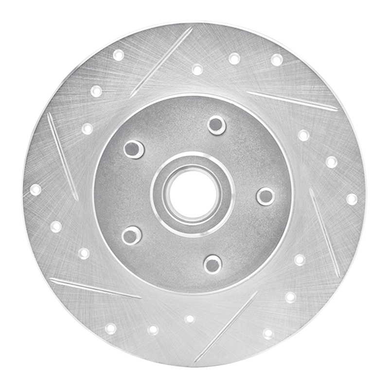 Picture of R1 1984-1987 Pontiac Fiero Front Left Drilled & Slotted Silver Brake Rotor