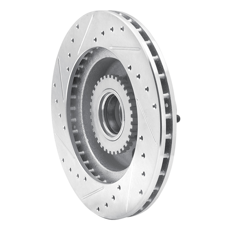 Picture of R1 1991-1996 Buick Roadmaster Front Right Drilled & Slotted Silver Brake Rotor