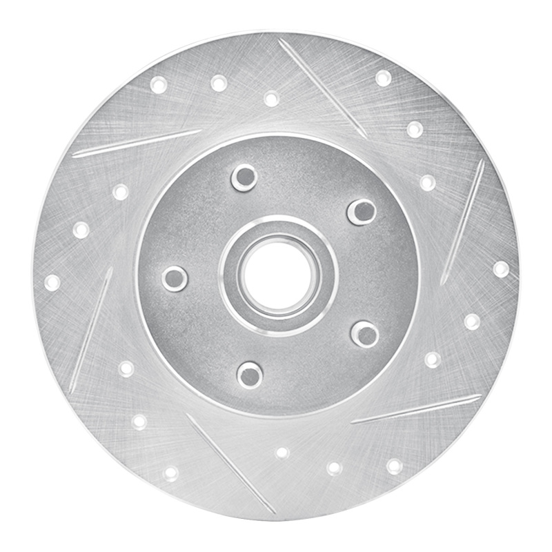 Picture of R1 1984-1987 Pontiac Fiero Front Right Drilled & Slotted Silver Brake Rotor