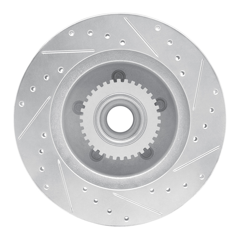 Picture of R1 1991-1996 Buick Roadmaster Front Left Drilled & Slotted Silver Brake Rotor
