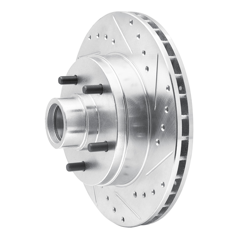 Picture of R1 1991-1996 Buick Roadmaster Front Right Drilled & Slotted Silver Brake Rotor