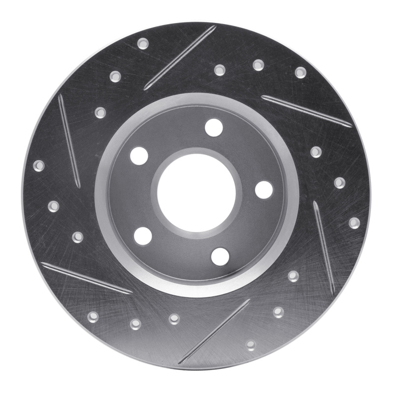 Picture of R1 1984-1987 Pontiac Fiero Rear Right Drilled & Slotted Silver Brake Rotor