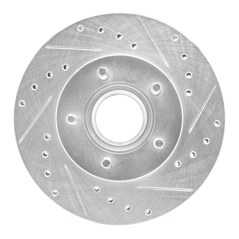 Picture of R1 1983-1992 Ford Explorer Front Right Drilled & Slotted Silver Brake Rotor