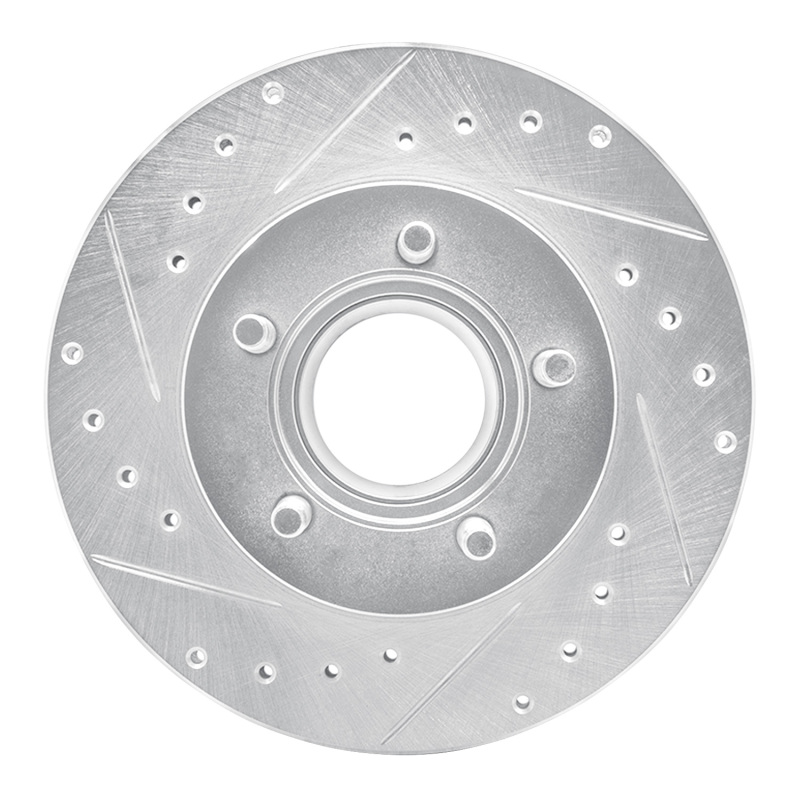 Picture of R1 1990-1994 Ford Ranger (USA/Canada) Front Left Drilled & Slotted Silver Brake Rotor