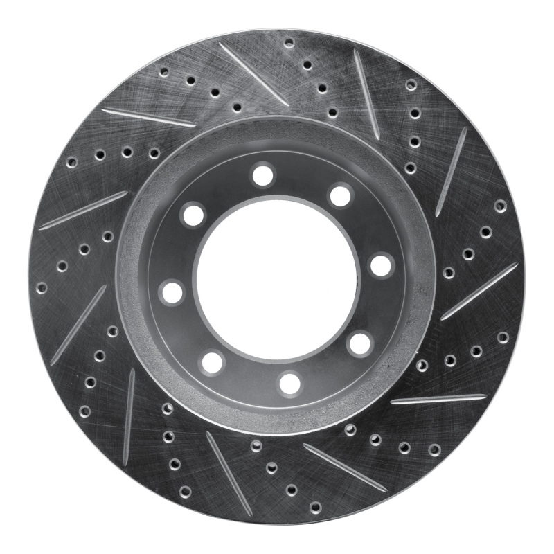Picture of R1 2012-2025 Ford F-350 Super Duty 4WD Front Left Drilled & Slotted Silver Brake Rotor