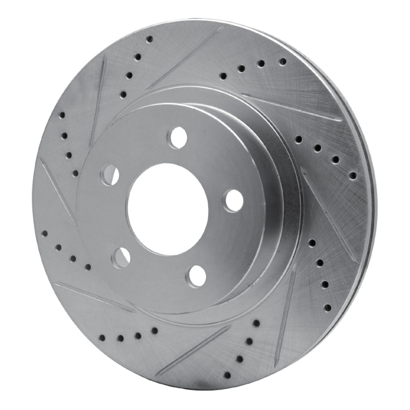 Picture of R1 2001-2011 Ford Explorer Sport Front Left Drilled & Slotted Silver Brake Rotor