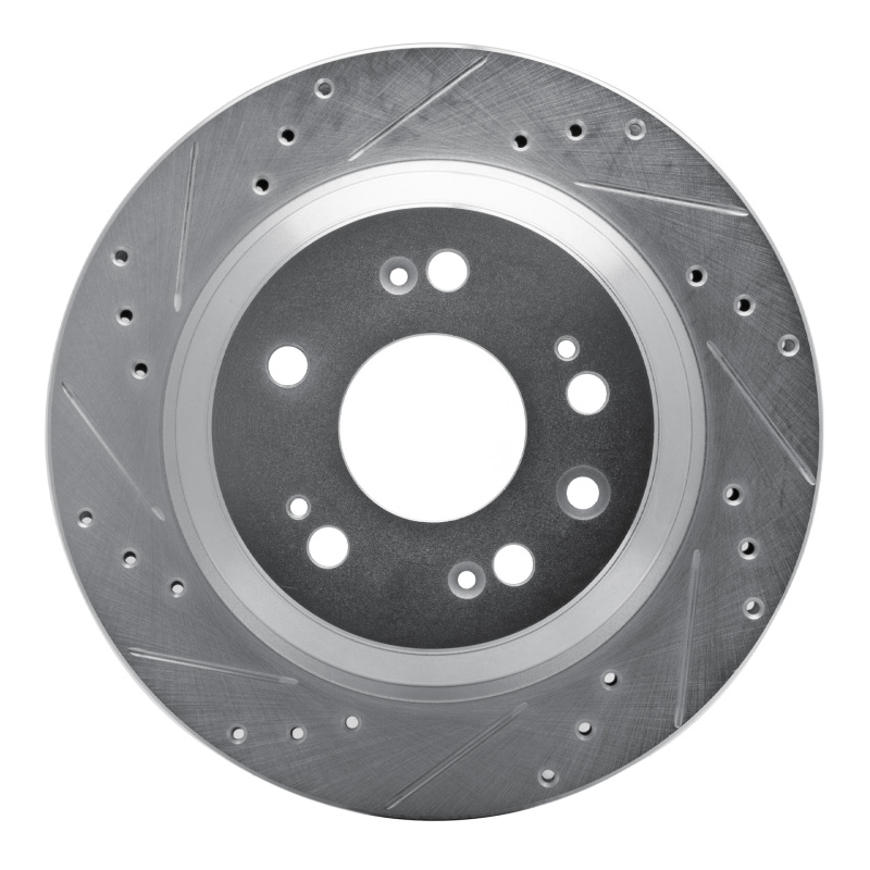Picture of R1 2005-2012 Acura RL Rear Left Drilled & Slotted Silver Brake Rotor