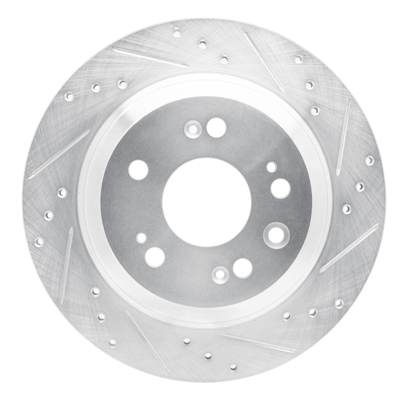 Picture of R1 2005-2012 Acura RL Rear Right Drilled & Slotted Silver Brake Rotor