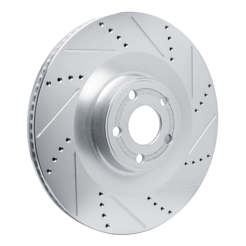 Picture of R1 2021-2025 Ford Mustang Mach-E Front Right Drilled & Slotted Silver Brake Rotor