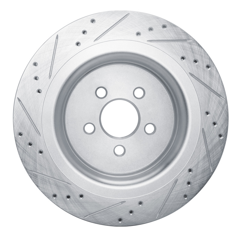 Picture of R1 2019-2024 Ford Edge Rear Right Drilled & Slotted Silver Brake Rotor