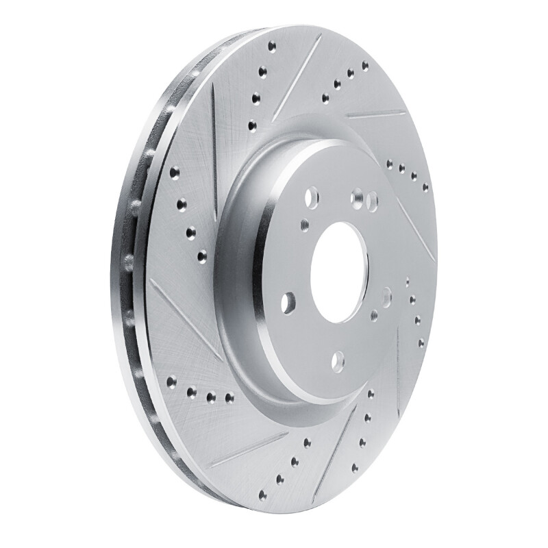 Picture of R1 2019-2025 Acura RDX Front Left Drilled & Slotted Silver Brake Rotor