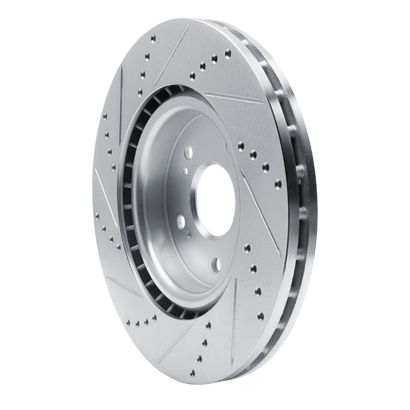 Picture of R1 2019-2025 Acura RDX Front Right Drilled & Slotted Silver Brake Rotor