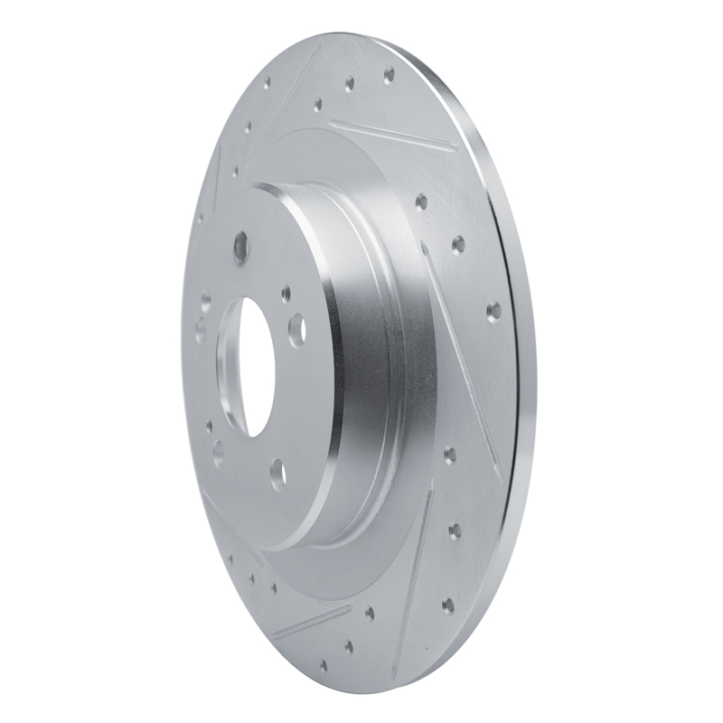 Picture of R1 2021-2025 Acura TLX Rear Left Drilled & Slotted Silver Brake Rotor